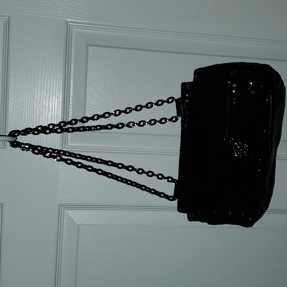 Black Sequins & Meta Evening Bag